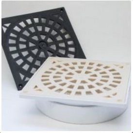 REJA SIMPLE CON MARCO 15 x 15 Cm. PLASTICO NEGRO