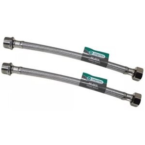 CONEXION TRENZADA ALUMINIO 1/2" x 200 mm.