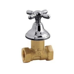 VALVULA EXCLUSA HEMBRA HEMBRA CON CAMPANA CROMO 19 mm.