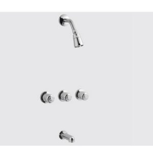 MEZCLADORA PARA DUCHA CROMO CON TRANSFERENCIA 1/2" PAU