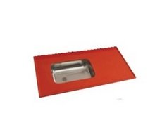 MESADA COCINA ROJA ACERO INOX 1.40 x 0.53 SIN ZOCALO
