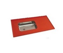 MESADA COCINA ROJA ACERO INOX 1.20 x 0.53 SIN ZOCALO