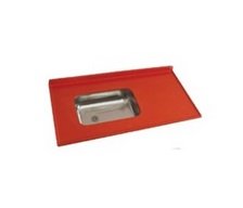 MESADA COCINA ROJA ACERO INOX 1.80 x 0.60