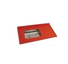 MESADA COCINA ROJA ACERO INOX 1.60 x 0.60