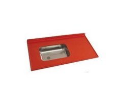 MESADA COCINA ROJA ACERO INOX 1.20 x 0.60