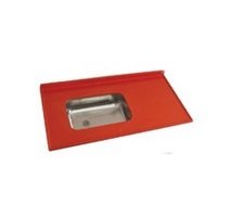 MESADA COCINA ROJA ACERO INOX 1.00 x 0.60
