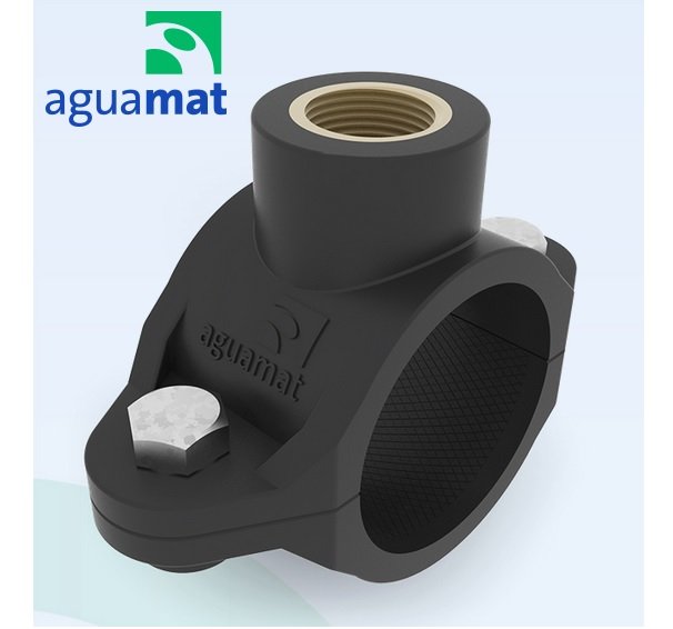 ABRAZADERA PLASTICA ESTANDAR DOBLE BULON CON INSERTO DE BRONCE 280 x 1