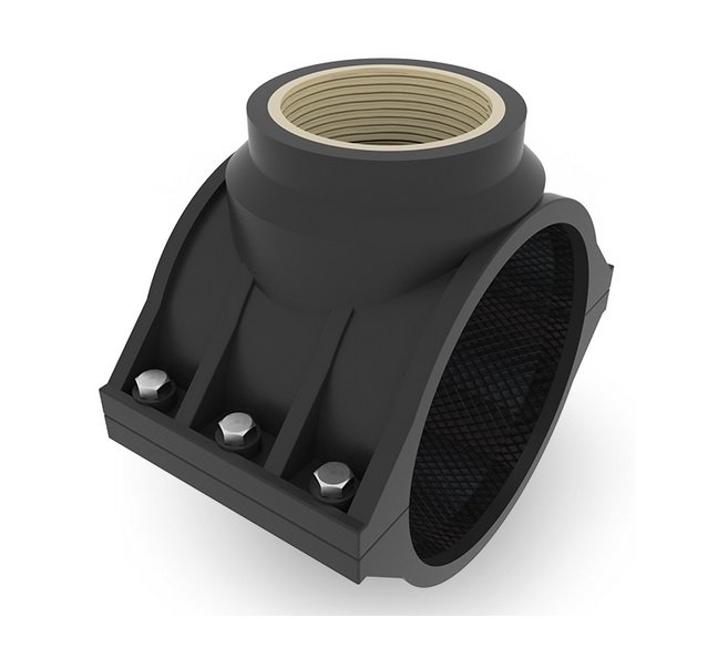 ABRAZADERA DE GRAN CAUDAL CON INSERTO DE BRONCE 160 x 4"