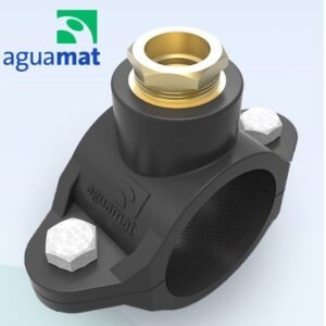 ABRAZADERA DOBLE BULON CON RACOR DE BRONCE 200 x 3/4"