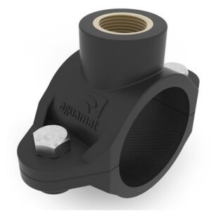 ABRAZADERA PLASTICA ESTANDAR DOBLE BULON CON INSERTO DE BRONCE 225 x 3/4"