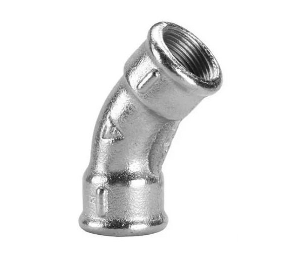 CURVA 45° HIERRO GALVANIZADO HEMBRA HEMBRA 3/4"