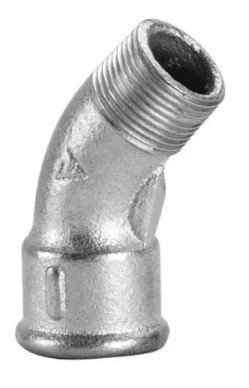 CURVA 45° HIERRO GALVANIZADO MACHO HEMBRA 3"