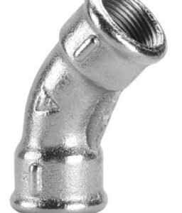 CURVA 45° HIERRO GALVANIZADO HEMBRA HEMBRA 1/2"