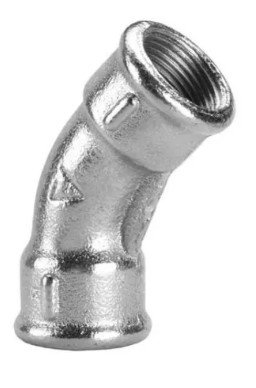 CURVA 45° HIERRO GALVANIZADO HEMBRA HEMBRA 1/2"