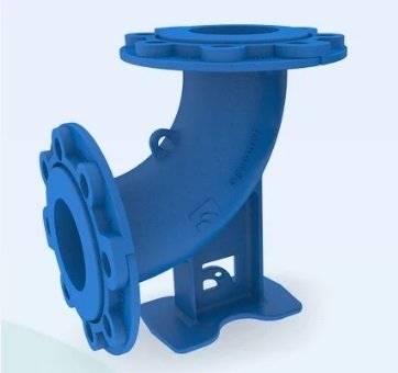 CURVA HIERRO DUCTIL-BRI-90° 200 CON / BASE