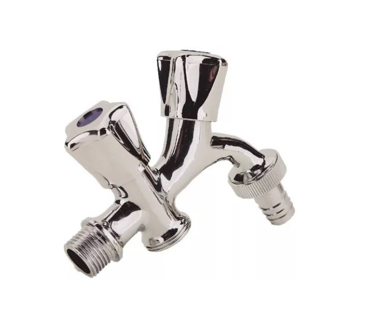 CANILLA DOBLE PARA LAVARROPAS CON PICO